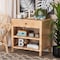 Baxton Studio Bella Modern Bohemian Natural Brown Mahogany Wood and Natural Rattan 1-Drawer Console Table 226-13096-ZORO - alternate 10